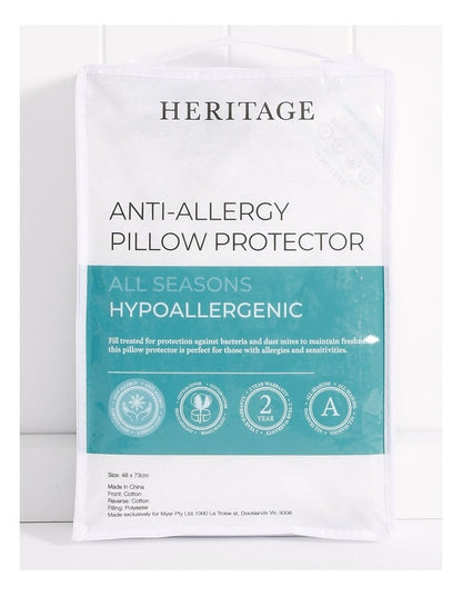 Allergy Sensitive Pillow Protector in White