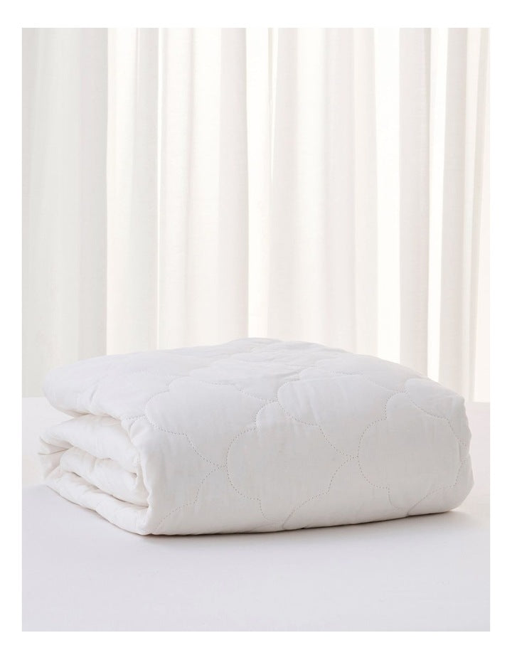 Cotton Quilted Mattress Protector in White
