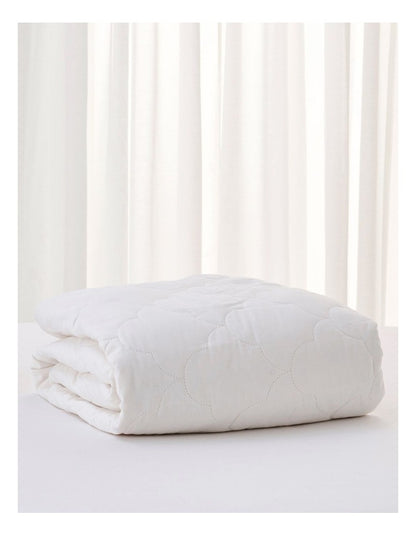 Cotton Quilted Mattress Protector in White