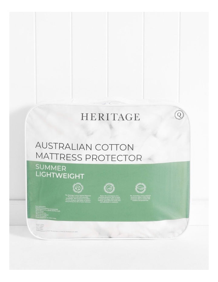 Cotton Quilted Mattress Protector in White