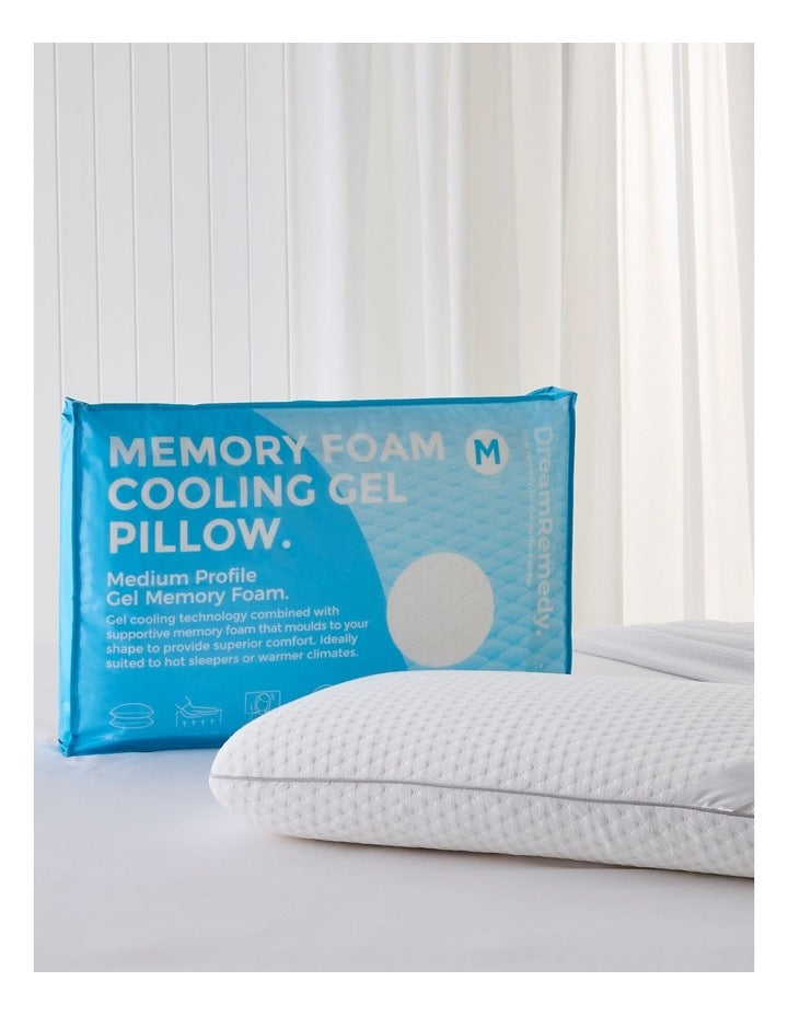 Memory Foam Cooling Gel Pillow in White