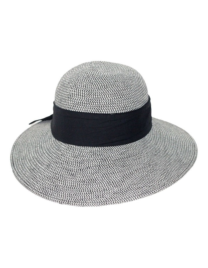 Debby Sun Cloche Hat in Black/White