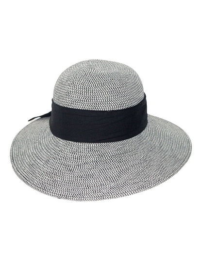 Debby Sun Cloche Hat in Black/White