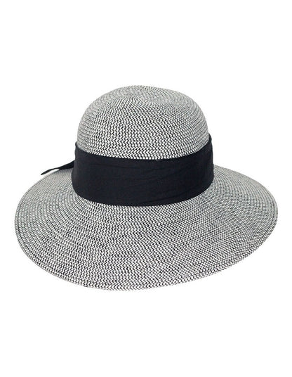 Debby Sun Cloche Hat in Black/White