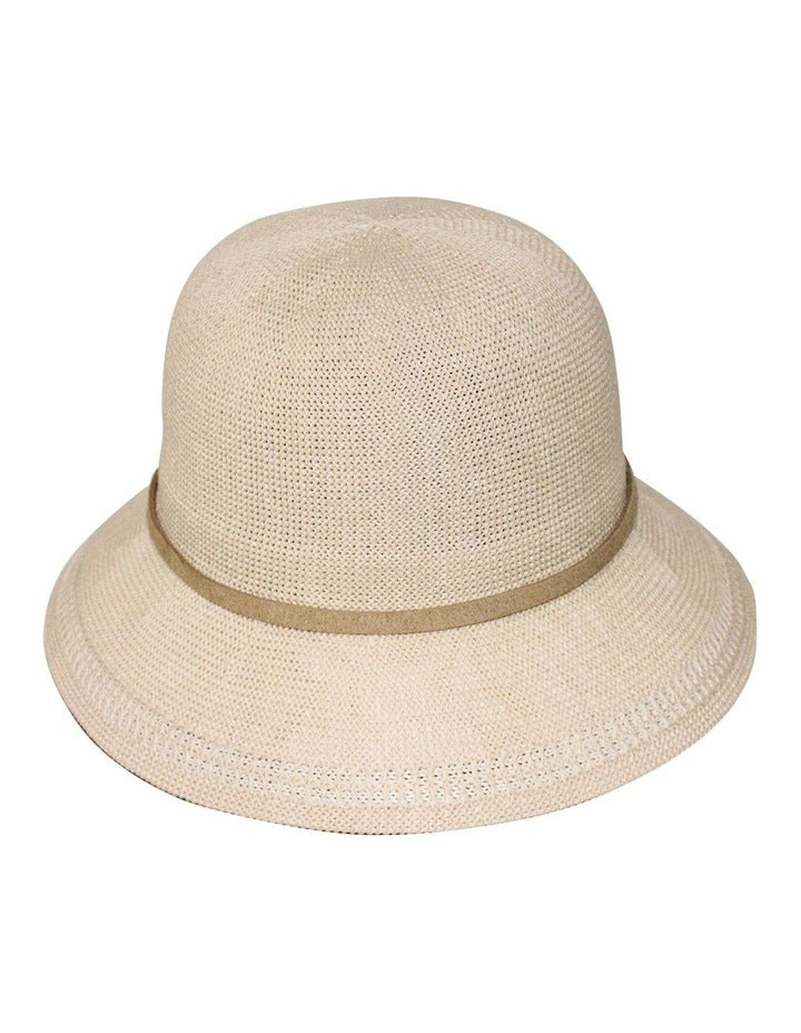 Lydia Cloche Hat in Beige
