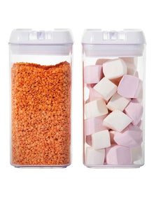 Airtight Food Canister 1200ml Set of 2 in White