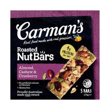 CARMANS NUT BARS 5PK:ALMOND CASHEW AND CRANBERRY:.:175 GRAM