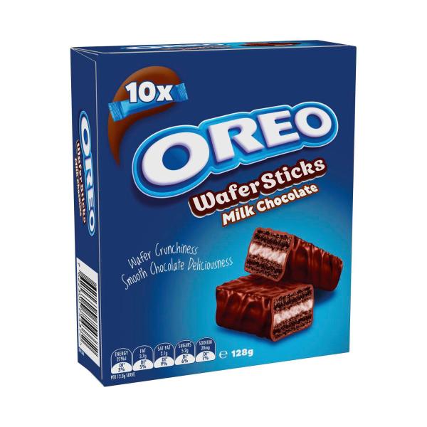 OREO MILK CHOCOLATE WAFER STICKS BISCUITS 10 PACK 128G