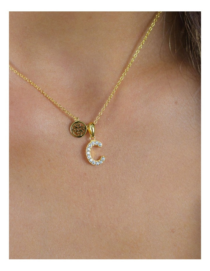 Georgini Luxury Letters 'C' Initial Pendant in Gold
