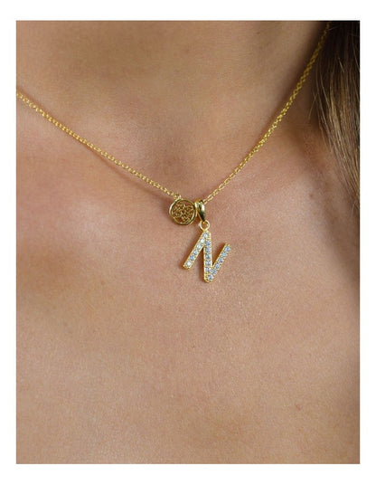 Georgini Luxury Letters Initial 'N' Pendant in Gold