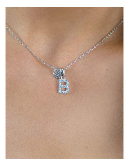 Luxury Letters 'B' Initial Pendant in Silver