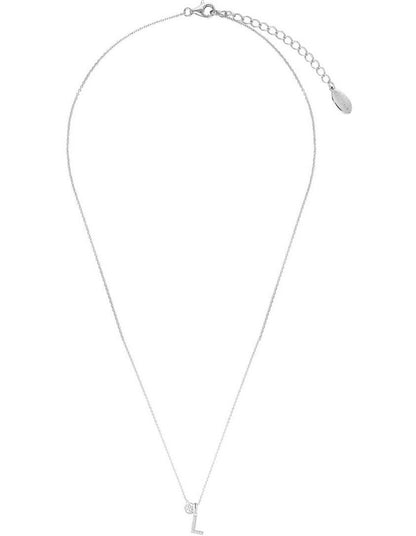 Luxury Letter L Initial Pendant in Silver