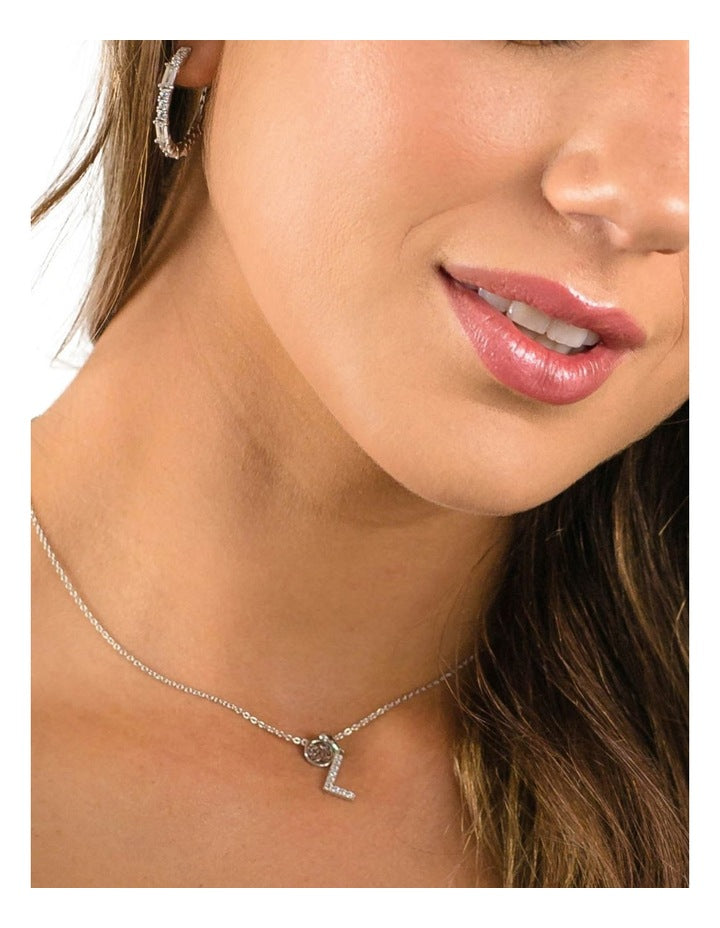 Luxury Letter L Initial Pendant in Silver