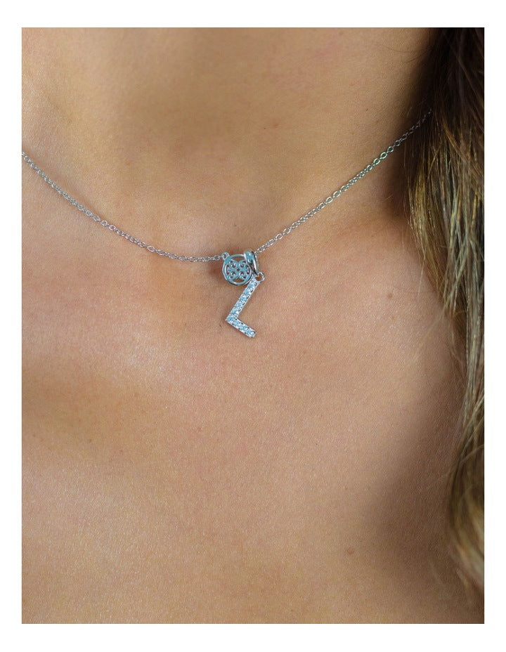 Luxury Letter L Initial Pendant in Silver