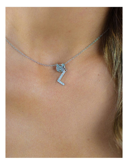 Luxury Letter L Initial Pendant in Silver