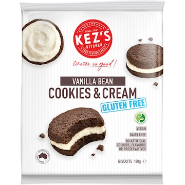 Kez's Kitchen Vanilla Bean Cookies & Cream Biscuits 180g