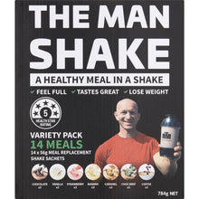 The Man Shake Diet High Protein Low Sugar Variety Pack Meal Replacement 56g x 14 pack