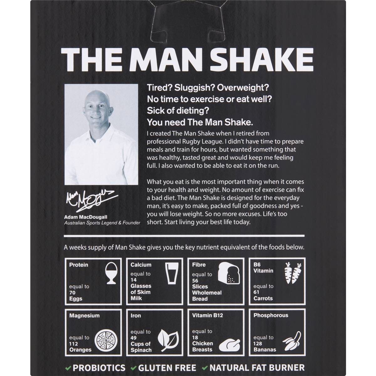 The Man Shake Diet High Protein Low Sugar Variety Pack Meal Replacement 56g x 14 pack