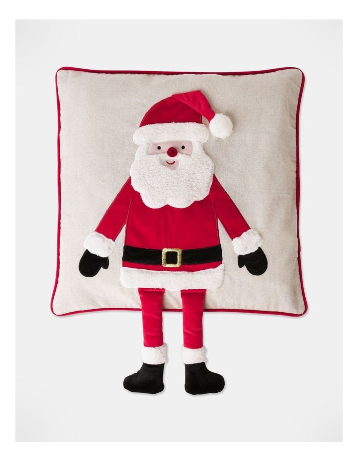Nostalgia Christmas Santa Leg Cushion 50x50cm in Multi