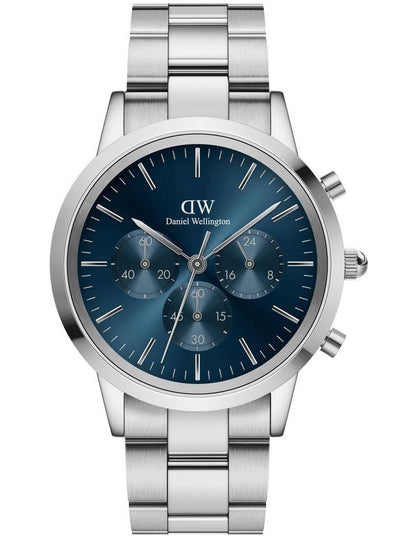 Iconic 42mm Arctic Steel Chronograph Watch in Silver