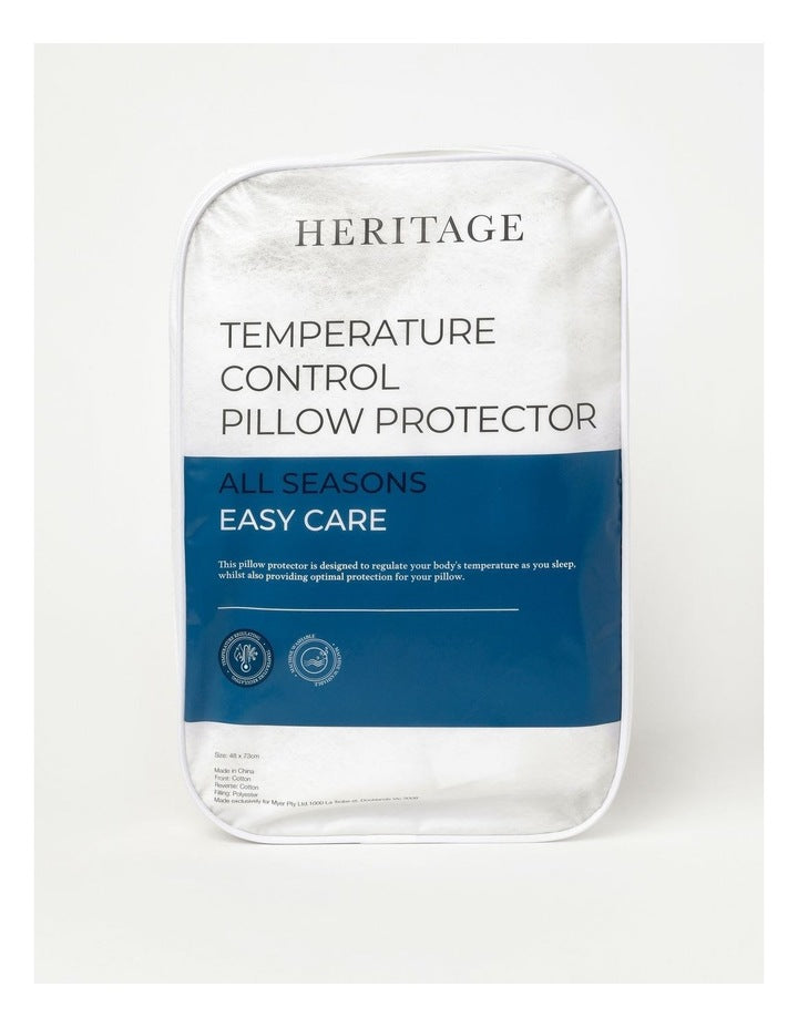 Temperature Control Pillow Protector in White