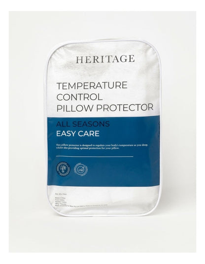 Temperature Control Pillow Protector in White