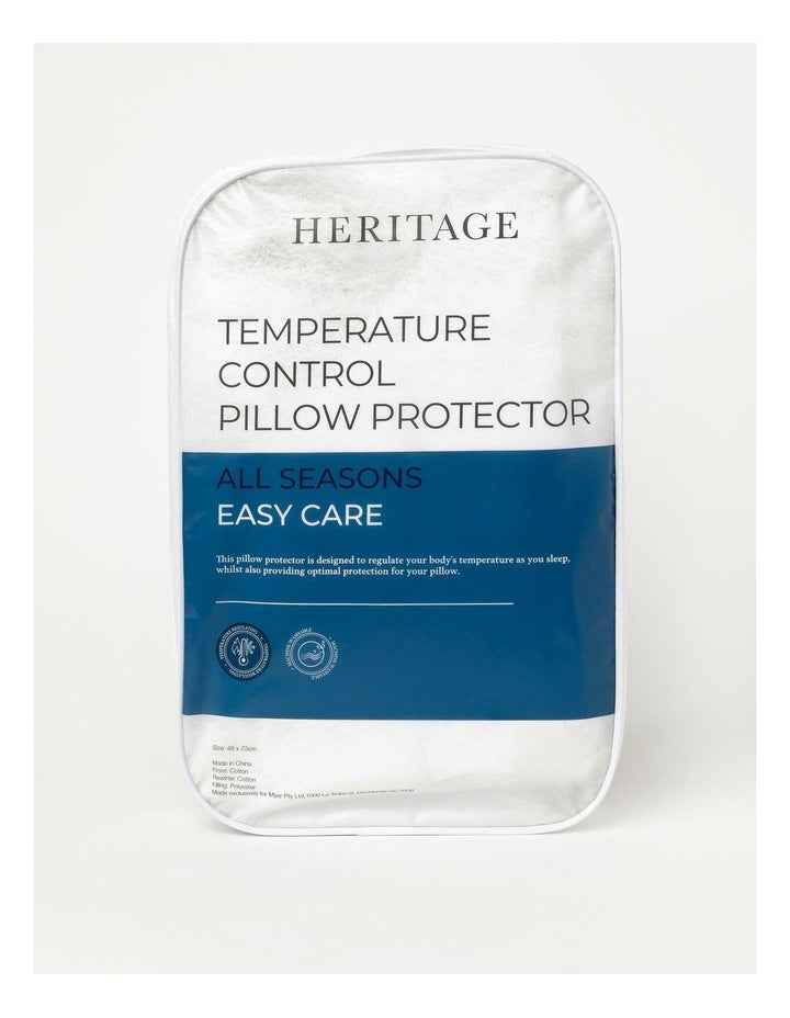 Temperature Control Pillow Protector in White