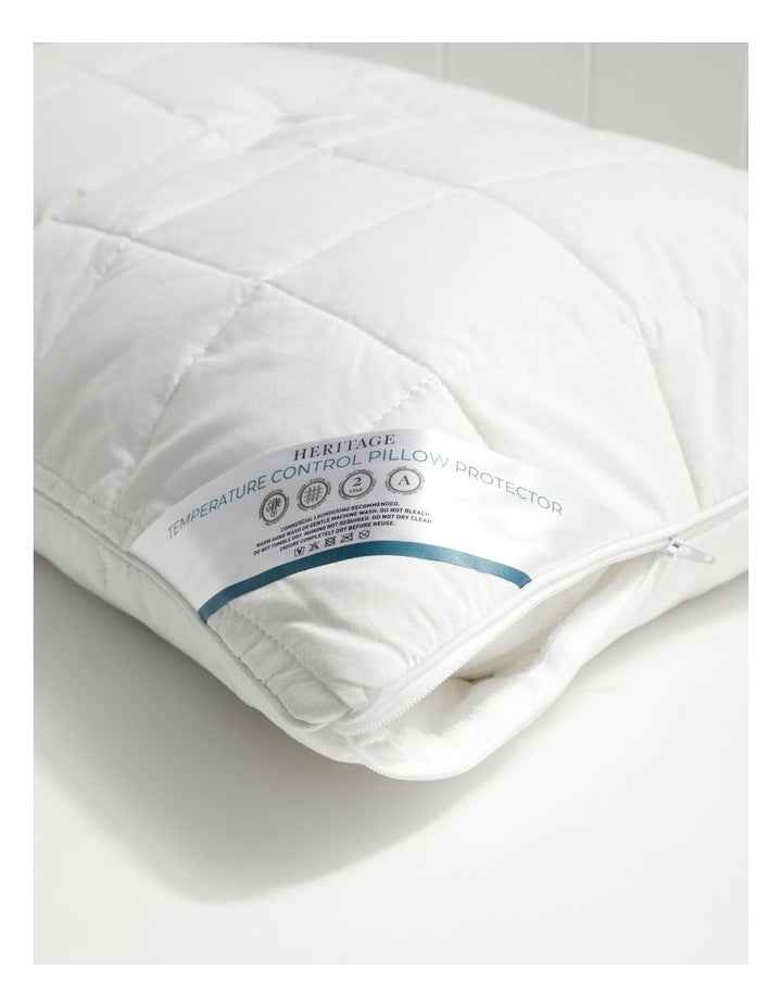 Temperature Control Pillow Protector in White
