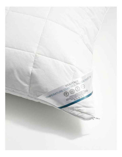 Temperature Control Pillow Protector in White
