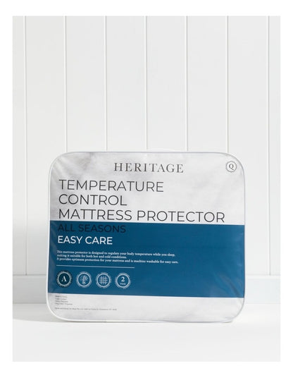 Temperature Control Mattress Protector in White