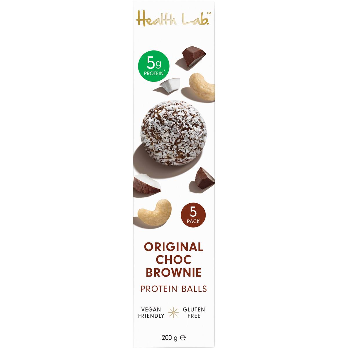Health Lab 5 Protein Balls Original Chocolate Brownie 200g