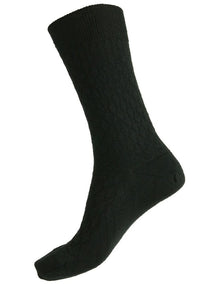 Quilted Health Over The Calf Socks in Black