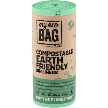 My Eco Bag Compostable Bin Liners Large 36L 25 pack