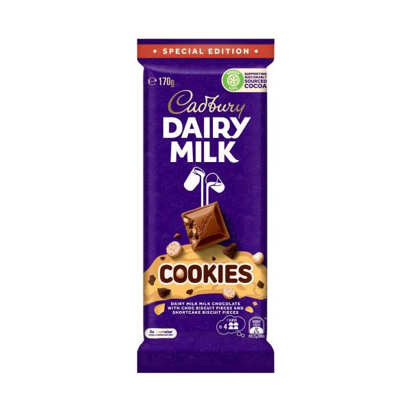 CADBURY DAIRY MILK COOKIE BLOCK CHOCOLATE BLOCK 170 GRAM