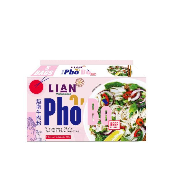 LIAN PHO BO INSTANT RICE NOODLES BEEF 5 PACK 300 GRAM