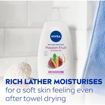Nivea Rich Lather Passion Fruit & Manoi Oil Body Wash 1L