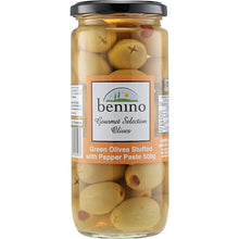 Benino Green Stuffed Olives With Pepper Paste 500g