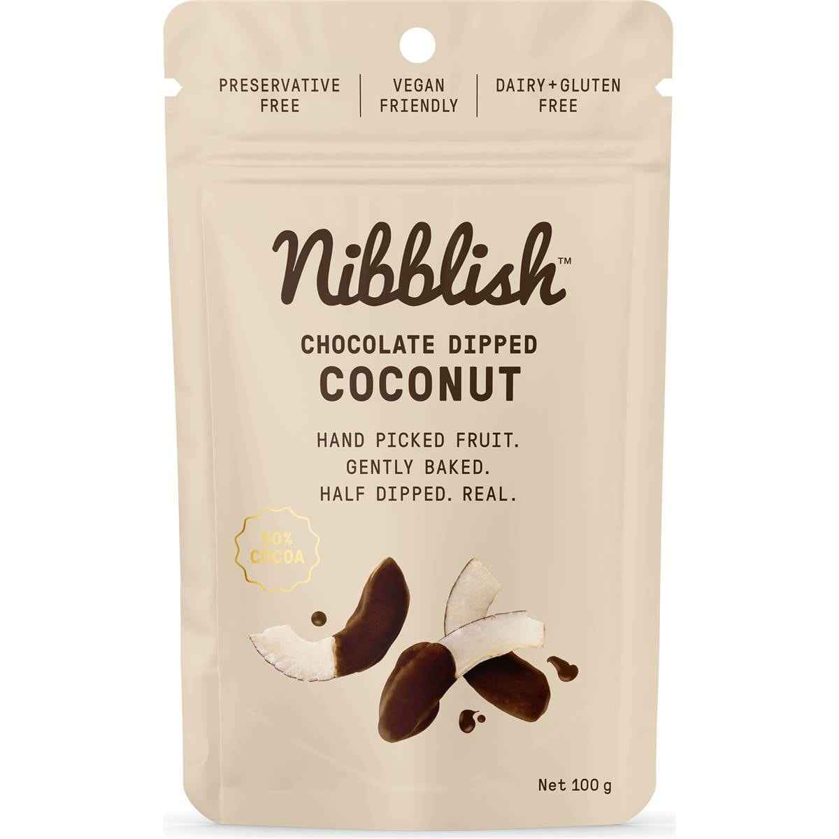 Nibblish Chocolate Dipped Coconut 100g