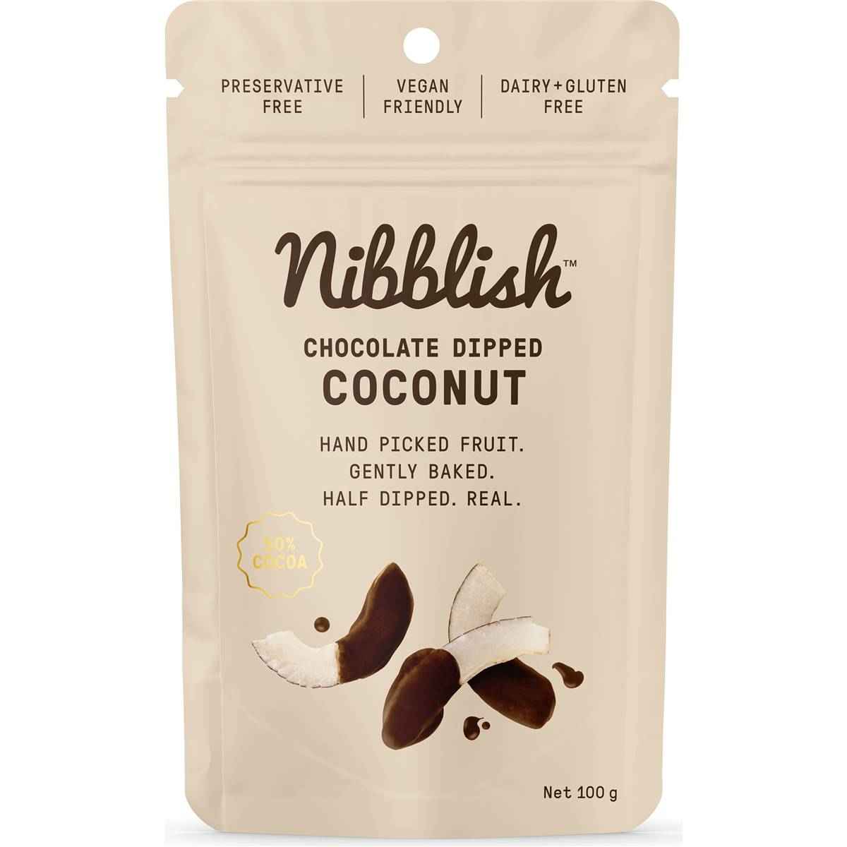 Nibblish Chocolate Dipped Coconut 100g