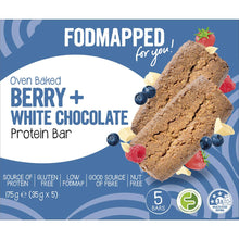Fodmapped For You Oven Baked Berry & White Chocolate Protein Bar 35g x 5 pack