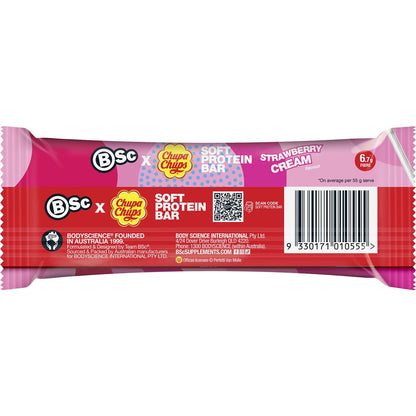 BSc Body Science Chupa Chups Soft Protein Bar Strawberry Cream 55g