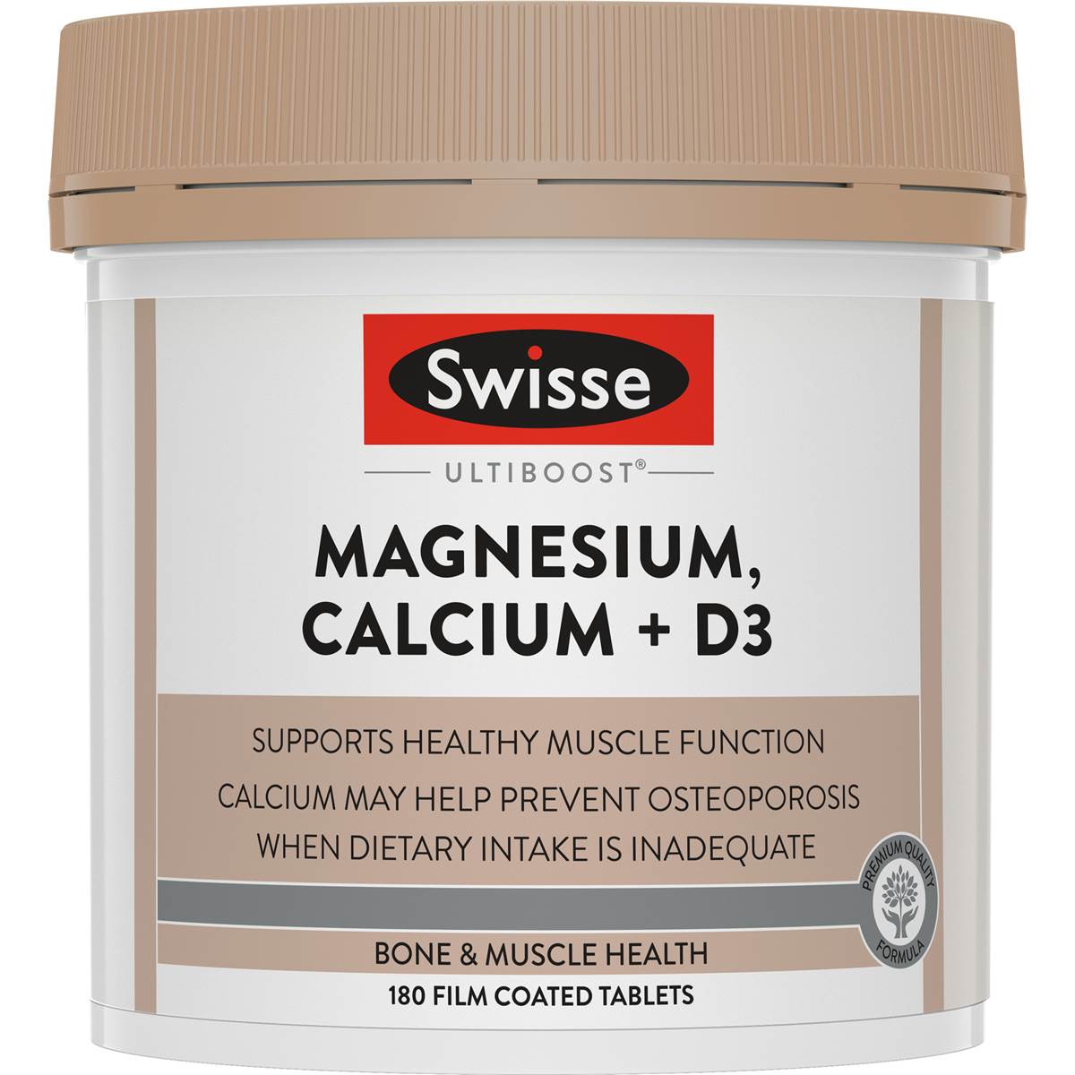 Swisse Ultiboost Magnesium, Calcium + D3 Tablets 180 pack