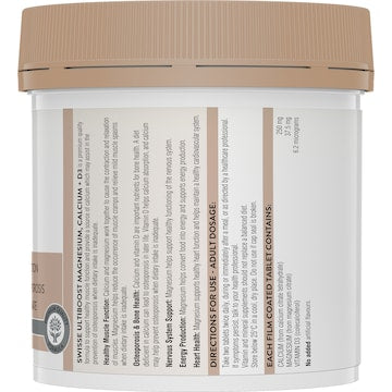 Swisse Ultiboost Magnesium Calcium + D3 Tablets 180 pack