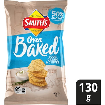 Smith's Crinkle Cut Baked Potato Chips Sour Cream & Chives 130g