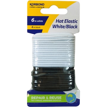 Korbond Hat Elastic White/Black each