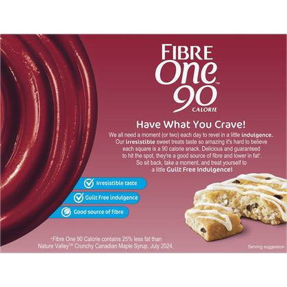 Fibre One 90 Calorie Raspberry White Choc Drizzle Squares 5 Pack 120g