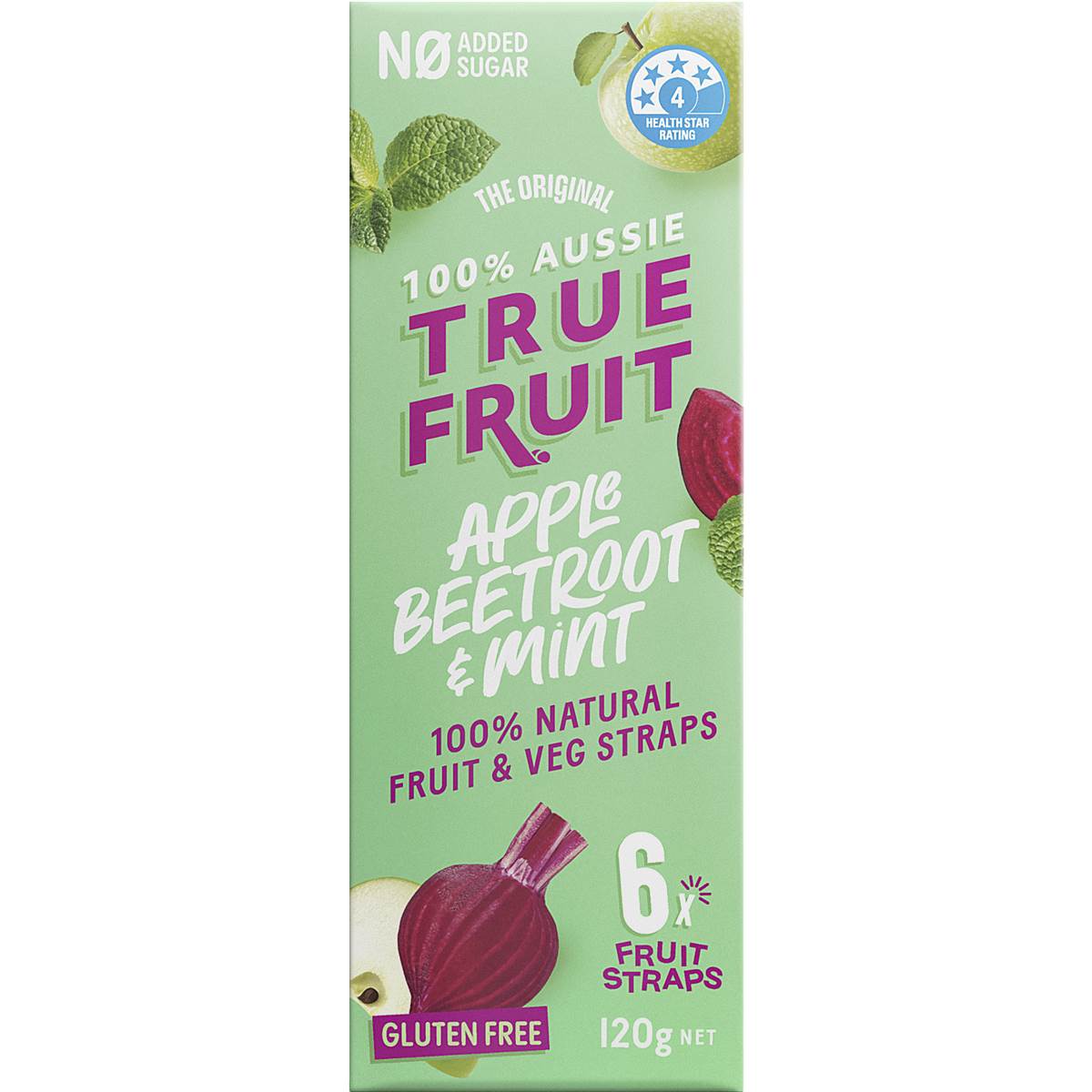 True Fruit 100% Aussie Apple Beetroot & Mint Straps 120g