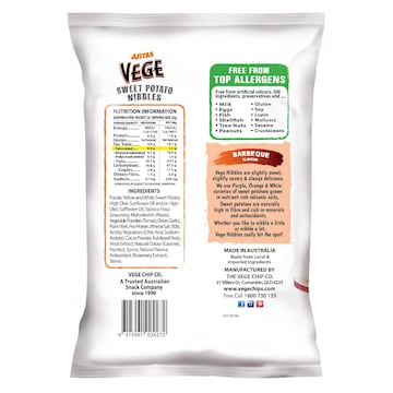 Vege Chips Sweet Potato Nibbles Barbeque Flavour 75g