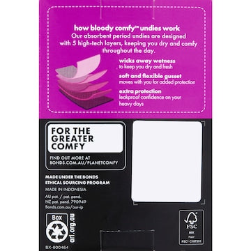 Bonds Bloody Comfy Brief Heavy 10 Period Care Reusable Underwear each