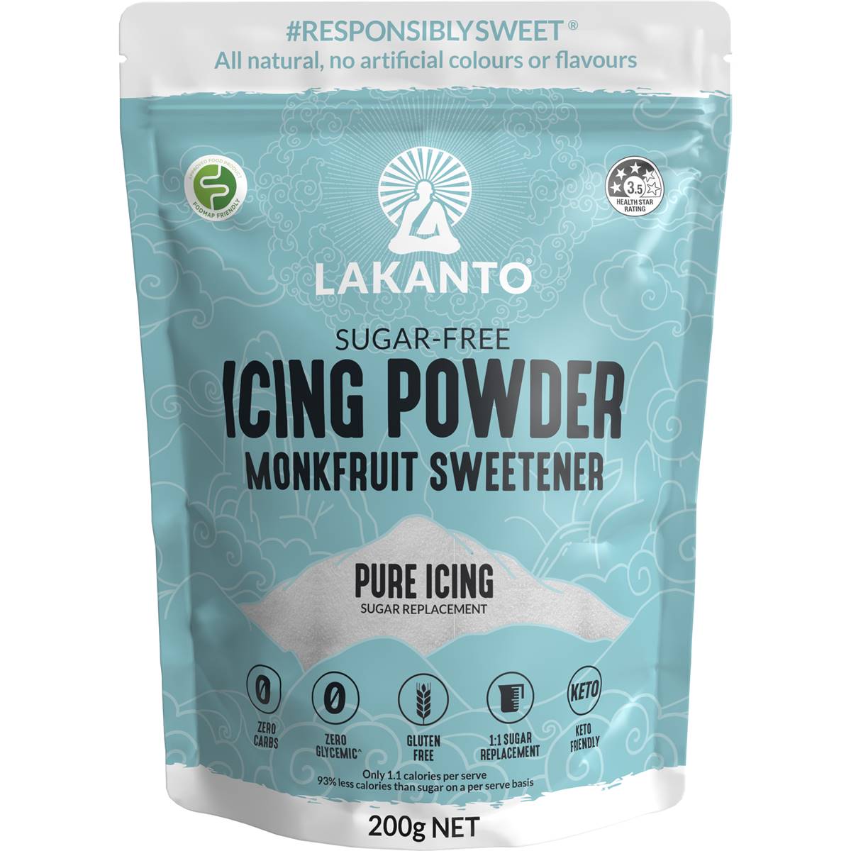 Lakanto Monkfruit Icing Powder Replaces Pure Icing Sugar 200g